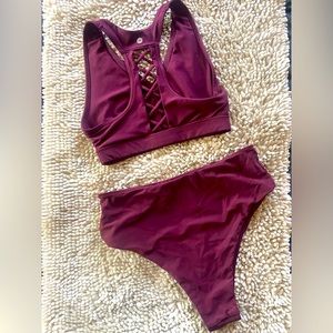 Deep Rich Purple pole dance exotic burlesque swim bikini